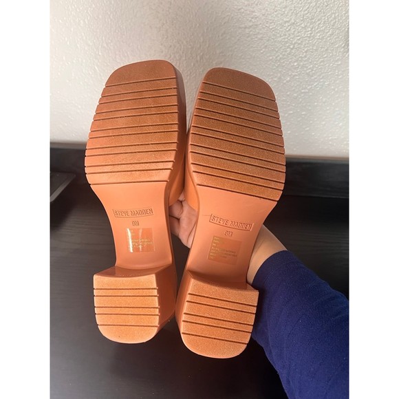 Steve Madden Harlin Toe Heel Sandals Camel Size 9 - Picture 9 of 10